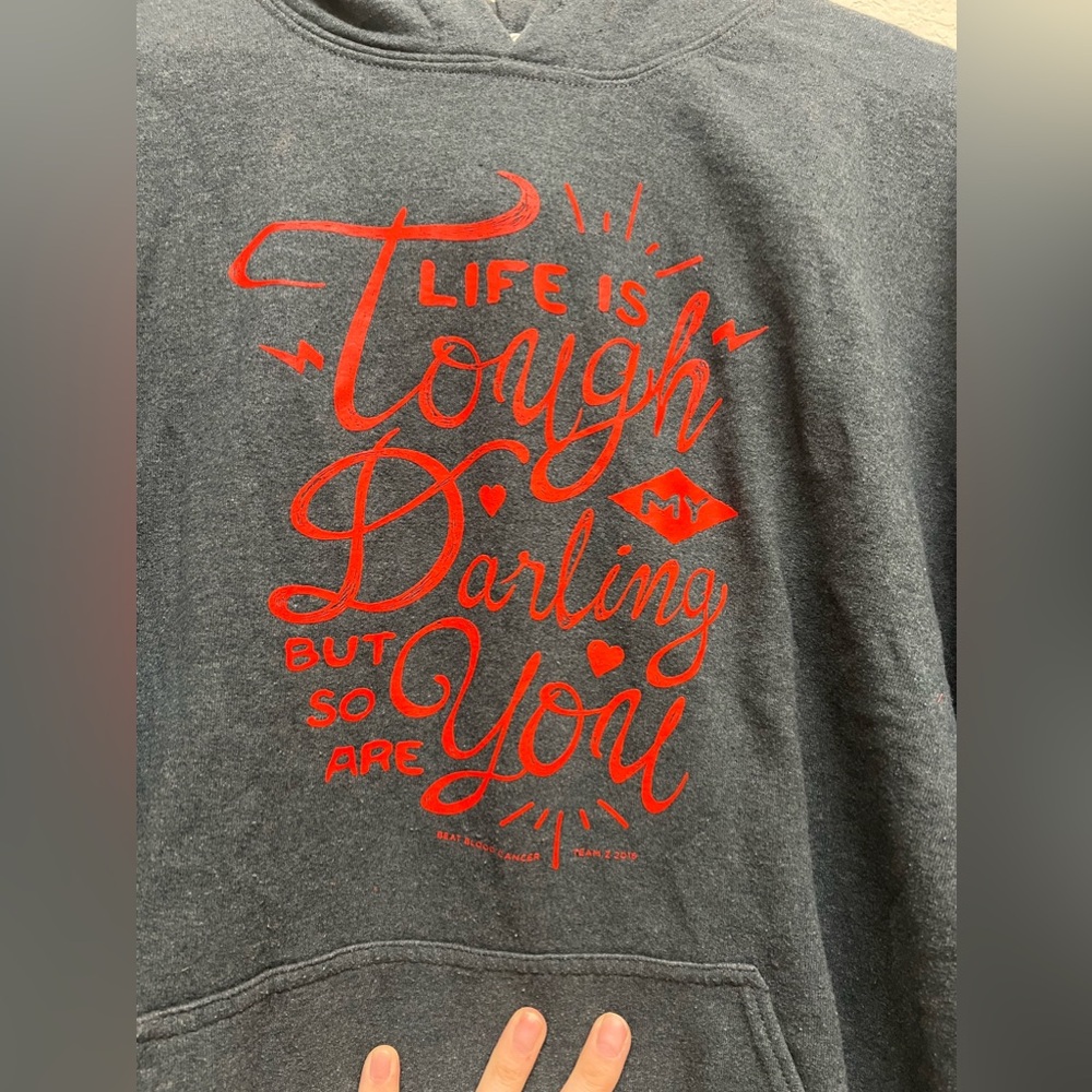 *Grey Life Is Tough Hoodie Unisex size XL